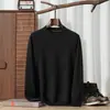 Suéter Ligero de Cachemir Puro 100% Baicai de Punto Fino de Terciopelo Capa de Aire Engrosado para Hombre Lujo Ligero Otoño/Invierno Cuello Redondo Casual Versátil