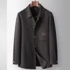 Chaqueta para hombre, otoño/invierno, corte ligeramente holgado estilo camisa, juvenil y lujosa, casual, hecha a mano, lana doble faz, lana de alpaca, abrigo cálido, moderno