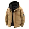 Chaqueta de Algodón Gruesa Resistente al Viento de Invierno con Cuello Alto y Bloques de Color para Hombre, Chaqueta Gruesa Rellena de Algodón Resistente al Viento de Invierno Estilo Idéntico para Pareja
