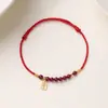 Pulsera Roja de Buena Suerte Pulsera de Hilo Rojo Año del Zodiaco Pulsera de Cuentas de Paz Accesorios de Joyería Regalo de Cumpleaños Mayoreo