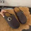 Sapatos femininos estilo Birkenstock com sola grossa, que aumentam a altura, em couro genuíno, à pronta entrega, mocassins fechados para calçar, sapatos Mary Jane