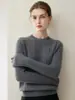Novo suéter feminino de cashmere para outono e inverno, puro caxemira de cabra, gola redonda, blusa de tricô trançado