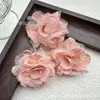 Tela Vintage de Organza Doble Capa con Bordes Quemados, Pinzas para el Cabello DIY, Accesorios para el Cabello, Decoraciones para Zapatos y Sombreros, Adornos para Vestidos Florales, Materiales Florales al por Mayor