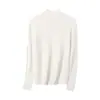 Blusa de Lã Fina Yangzi para Mulheres Outono/Inverno Slimming Rosa Camada Interna Gola Alta Meia Malha