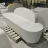 Fábrica de Foshan Personalizado Encosto Banqueta de Cimento Albo Branco Terrazzo Partícula Fina Assento Cadeira de Espera Externa