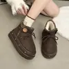 Botas de neve femininas, botas curtas para outono e inverno, novo estilo fashion, quentes, com sola grossa, 2026, antiderrapantes, confortáveis e com forro de fleece