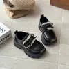 Otoño 2026 Nueva Moda Estilo Coreano Niñas Encaje Lazo Princesa Zapatos de Cuero Suela Suave Antideslizantes Mocasines Más Terciopelo