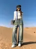 Calças jeans de cintura alta, modeladoras e estilo vintage para mulheres, nova coleção outono/inverno 2026, calças jeans casuais e simples de perna reta e larga