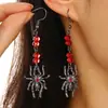 Brincos longos de aranha de strass transfronteiriços de liga, brincos personalizados não convencionais punk diablo exagerados para mulheres