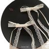 Horquilla de Lazo de Encaje Blanco Estilo Ballet Cinta Larga Pinza Lateral Linda Pinza de Pato de Alta Gama Accesorios para el Cabello