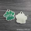 [Colgante Brillante de Huella de Perro Varios Tamaños] Colgante de Aleación con Gota de Aceite DIY Etiqueta para Mascota Pulsera Colgante de Joyería