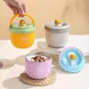 Taza de Desayuno Mini con Alto Atractivo Estético, Resistencia a Altas Temperaturas, Tapa y Cuchara, Taza de Ensalada Portátil para Trabajadores de Oficina, Taza para Fruta, Yogur y Avena