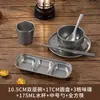 Conjunto de Talheres Vintage de Aço Inoxidável 304: Tigelas Envelhecidas, Copos de Água, Pratos de Osso, Hashis, Colheres, Pratos Retangulares, Conjunto para Restaurante de Churrasco Estilo Japonês