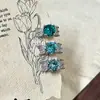 Huazi Clip para Oreja 6mm Diamante Redondo Clip de Espiga de Trigo Sin Perforación Hueso de la Oreja Clip para Oreja Estilo Dulce Fresco Sin Dolor Súper Fuerte Sin Perforación