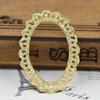 Joyería DIY oro real 24k horquilla nupcial material de cobre pulsera collar aretes con encaje base ovalada A714