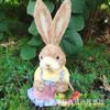Estilo Pastoral Artesanía de Paja Conejo Hecho a Mano 35cm Peter Rabbit Adorno de Jardín Regalo de Cumpleaños