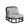 Sala de Té Nórdica Tatami Negro Silla de Ocio Ratán Real Indonesio Estilo Wabi-Sabi Hecha a Mano Sala de Estar Silla Individual de Ratán