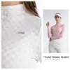 Pgm Ropa de Golf para Mujer Camiseta de Manga Larga Camisa Base Otoño e Invierno Top de Cuello Alto para Mujer Suave y Cómodo
