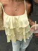 Ropa para mujer de comercio exterior transfronterizo europeo y americano: top de tubo sin tirantes, prenda exterior sin mangas de diseño multicapa para verano para mujer