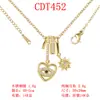 Colar Pingente Coração com Diamantes, Girassol, Mão do Diabo, Preservação de Cor Cobre Puro, Criativo e Fashion para Mulheres, Corrente de Clavícula Elegante