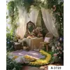 Pintura a Óleo de Menina Francesa Fotografia Transmissão Ao Vivo Tecido de Fundo Parede de Fundo Estereoscópica 3D Jardim de Monet Tecido de Fundo para Fotos Cenário