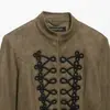 Ropa de mujer al por mayor transfronteriza 2026 otoño nueva moda versátil textura de gamuza hebilla anudada chaqueta 4344800