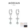 MODIAN 80 Pontos Moissanite Prata de Lei S925 Luxo Leve Toque de Alto Padrão Pingente Trevo de Quatro Folhas Gota de Água Brincos Longos