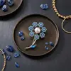 Verano Nuevo Fresco Mori Broche de Flor Azul Exquisito Diseño Simple Accesorios para Falda Camisa Pin Ramillete