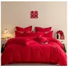 Juego de ropa de cama para boda, juego de cuatro piezas, nuevo estilo 2026 sábana y funda de edredón, rojo para recién casados, para la habitación nupcial