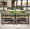 Restaurante Chino Moderno Partición Baja Soporte para Tarjetas de Bar Pantalla de Hierro Bajo Valla de Pasillo Plantación Verde Marco de Flores Barandilla Decorativa Trabajador