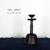 Adornos de Candelabro Retro de Hierro Fundido Hechos a Mano, Lámparas de Aceite de Hierro Antiguo, Candelabros Decorativos para Sala de Té Zen, Lámparas de Piso Estilo Wabi-Sabi