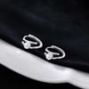 Aretes de Perla con Hebilla para la Oreja Elegantes de Moda Aretes OL INS Simples Suaves Diosa Fan Aretes Pequeños Aretes de Línea de Arco