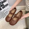 Zapatos Mary Jane retro de imitación con punta dividida de moda para mujer, nueva colección de otoño 2026, que aumentan la altura, versátiles, ultrasuaves, zapatos de corte bajo de un solo color
