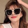 Xiaohongshu gafas de sol nuevas de moda cuadradas transparentes estilo coreano marco grande adelgazantes gafas para sesión de fotos callejera de celebridad de internet