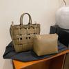 Bolso tejido para mujer, elegante, de gran capacidad, con diseño cruzado, de alta gama, con textura de nicho, para uso diario.