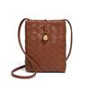 Moda Mini Vertical Tecido Celular Bolsa Retro All-match Crossbody Moeda Bolsa Nicho Texturistic Moda Bolsa de Ombro para Mulheres