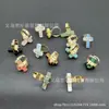 Venta Directa de Fábrica Tendencia Europea y Americana Elegante Piedra Natural Retro Cruz Simple Colgante Incrustado