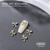Celebridad de Internet Lazo Tridimensional Joyería de Aleación para Uñas Lazo Pequeño Estilo Chanel Accesorios Decorativos de Armadura Metálica Explosiva