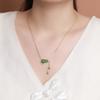 Yuebao Jewelry S925 Prata Esterlina Banhado A Ouro Hetian Jasper Novo Estilo Chinês Vintage Estilo Nacional Fulu Gourd Colar Conjunto Corrente