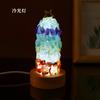 Natural Sete Cores Cristal Cascalho Luz Noturna Enfeites Cristal Lâmpada de Cabeceira USB Home Natal Iluminação Presente Personalização