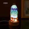 Luz Noturna de Cascalho de Cristal Ágata Colorido Natural da Amazon com Interface USB Luz Noturna para Árvore de Natal Ornamento para Casa