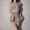 Ziqu sexy suspender camisola com almofada no peito verão backless camisola borda do laço pijama desejo puro plus size underwear 6175