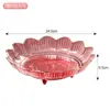 Bandeja de frutas de plástico de lujo para la sala de estar, popular en línea, alto valor estético, sensación de alta gama, bandeja expositora de dulces y bocadillos con patas altas y diseño giratorio
