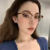 Gafas Retro Marrones de Media Montura para Mujeres con Miopía Pueden Equiparse con Graduación Cara Redonda Aspecto Adelgazante Luz Azul Anti Artefacto de Maquillaje Montura de Ojo