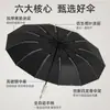 Paraguas plegable totalmente automático, resistente a tormentas, mejorado y reforzado, engrosado, para dos personas, protección solar, doble uso para lluvia y sol