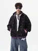 Sudadera con capucha estilo americano de calle con estampado de estrellas, unisex, colección de otoño, diseño de peso pesado, cárdigan con cremallera, corte holgado, prenda de abrigo de nicho