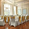 Venda Quente Fivela Elástica Bronzeada Tira Decoração de Banquete Grátis Casamento Hotel Banquete Festa Capa de Cadeira Tira