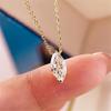 Prata de lei S925 ouro 16k broca única gota d'água corrente de clavícula INS temperamento simples diamante olho de cavalo colar fabricantes atacado