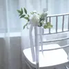 300 Decoração de Casamento ao Ar Livre Nórdico Arranjo de Flores para Encosto de Cadeira Buquê Flores Artificiais Estilo Floresta Adereços para Fotografia de Casamento Encosto de Cadeira