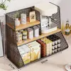 Caja de almacenamiento para snacks, organizador de escritorio, estante de almacenamiento de mesa, separador de bolsitas de té para cocina, herramienta organizadora multifuncional